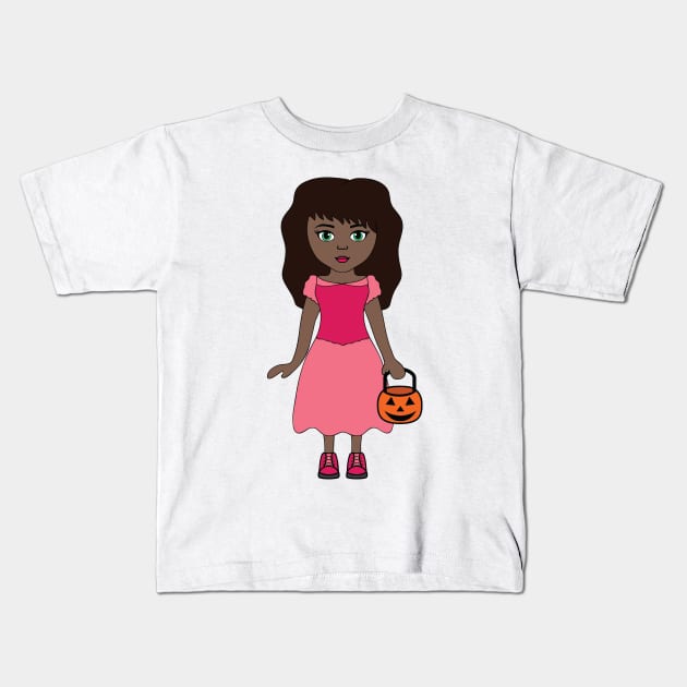 Pink Princess 3 Halloween Girl Sticker Kids T-Shirt by PLLDesigns